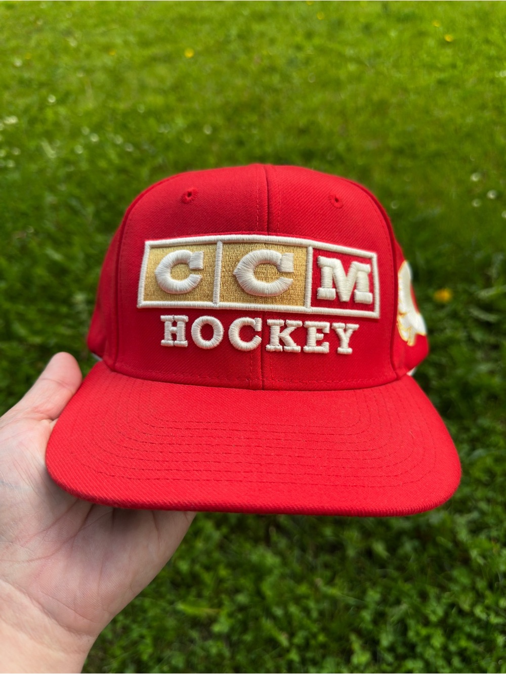CCM Red and Gold Hockey Logo Snapback